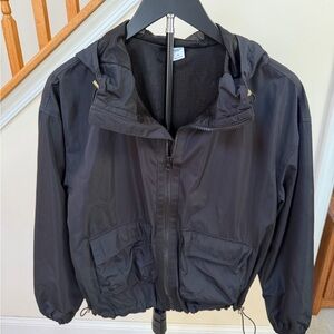 Old Navy Active Black Hooded Windbreaker Jacket
